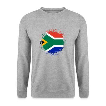 South Africa Flag Africa South African Flag - Unisex Sweatshirt - salt & pepper - Front - Alina (178cm) & Michal (187cm)