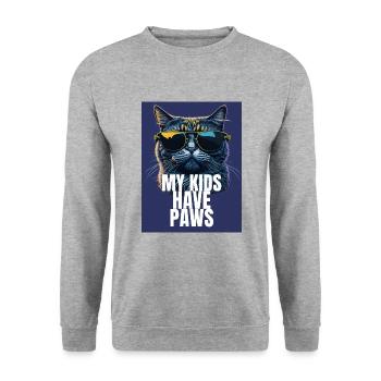 Conception de maman chat - Sweat-shirt Unisexe - gris chiné - Devant - Alina (178cm) & Michal (187cm)