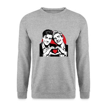 Love is Love - Unisex Sweatshirt - salt & pepper - Front - Alina (178cm) & Michal (187cm)