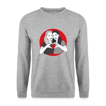 Love is Love - Unisex Sweatshirt - salt & pepper - Front - Alina (178cm) & Michal (187cm)