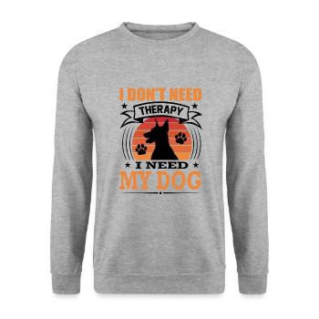 Dobermann Mein Hund Retro Vintage Hunderasse - Unisex Pullover - Weißgrau meliert - Vorne - Alina (178cm) & Michal (187cm)