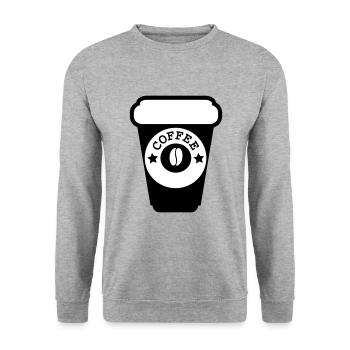 Kaffee - Unisex Pullover - Weißgrau meliert - Vorne - Alina (178cm) & Michal (187cm)