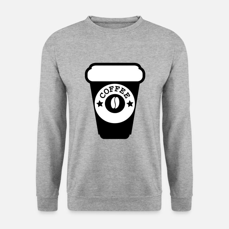 Kaffee - Unisex Pullover - Weißgrau meliert