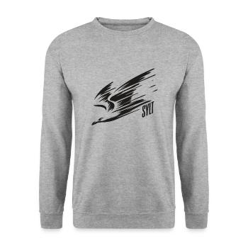 Sylt Sturzflug Tiefflieger Möwe Urlaub T-Shirt - Unisex Pullover - Weißgrau meliert - Vorne - Alina (178cm) & Michal (187cm)