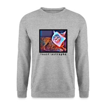 Astrophe de pain grillé pour chat - Catoastrophe Funny Cat design - Sweat-shirt Unisexe - gris chiné - Devant - Alina (178cm) & Michal (187cm)