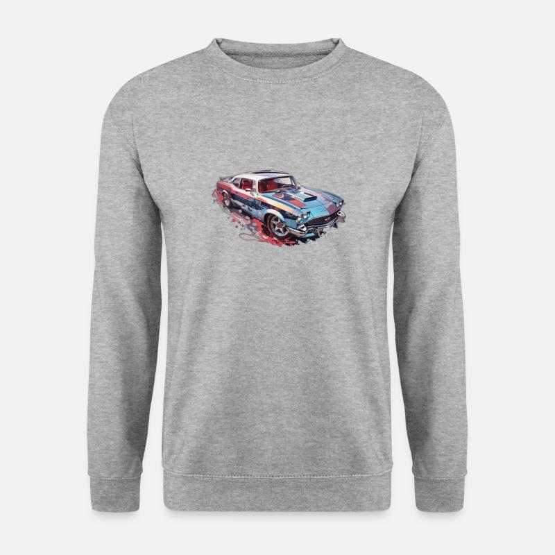 Cooles Auto mit bunten Farben - Unisex Pullover - Weißgrau meliert