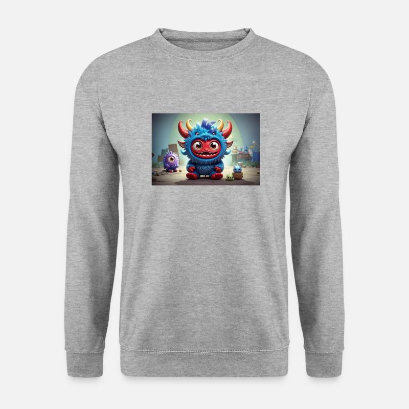 Monster: 4 - Unisex Pullover - Weißgrau meliert
