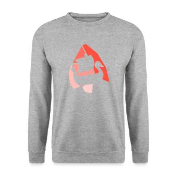 Drachenboot - Unisex Pullover - Weißgrau meliert - Vorne - Alina (178cm) & Michal (187cm)
