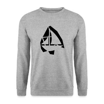 Boot - Unisex Pullover - Weißgrau meliert - Vorne - Alina (178cm) & Michal (187cm)