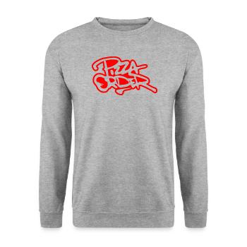 Pizza Order - Unisex Pullover - Weißgrau meliert - Vorne - Alina (178cm) & Michal (187cm)