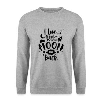 I love you to the Moon and back - Unisex Sweatshirt - salt & pepper - Front - Alina (178cm) & Michal (187cm)