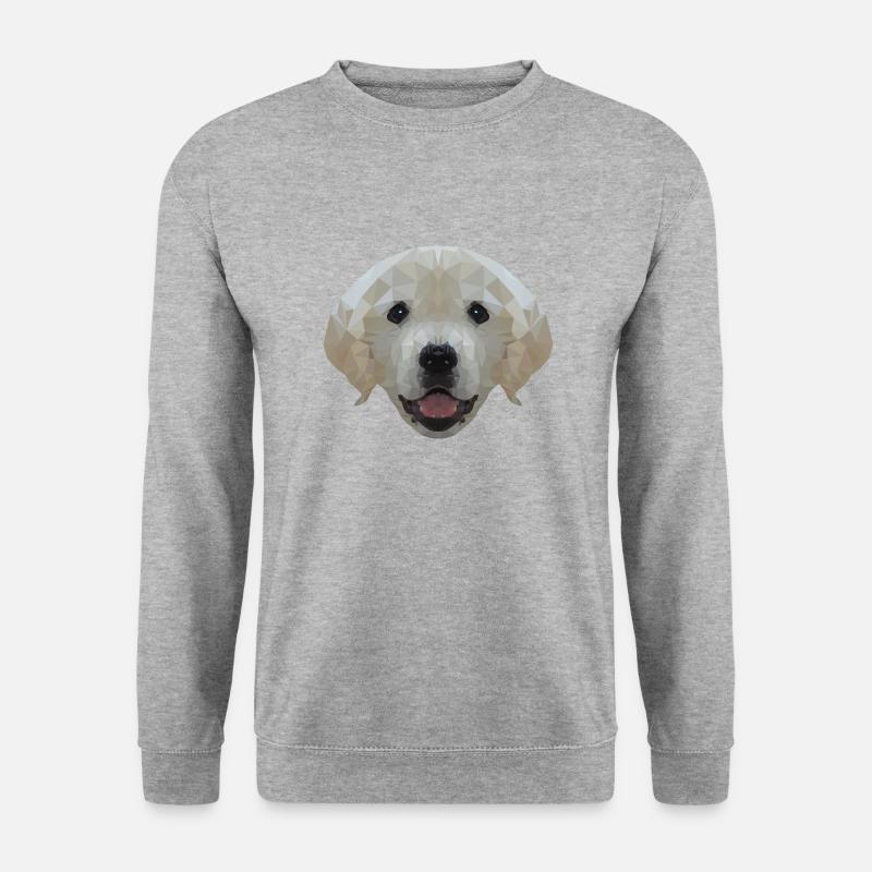 Hund Labrador Polygon - Unisex Pullover - Weißgrau meliert