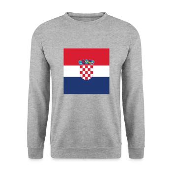 Croatia Flag - Croatian Pride Gift - Unisex Sweatshirt - salt & pepper - Front - Alina (178cm) & Michal (187cm)