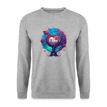 Valentine's Day | Valentine's Day | Love | Love - Unisex Sweatshirt - salt & pepper - Front - Alina (178cm) & Michal (187cm)