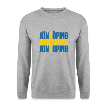 Jönköping Schweden Fahne - Unisex Pullover - Weißgrau meliert - Vorne - Alina (178cm) & Michal (187cm)