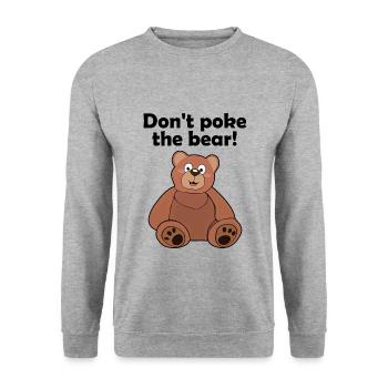Don't poke the bear! - Unisex Pullover - Weißgrau meliert - Vorne - Alina (178cm) & Michal (187cm)