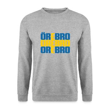 Örebro Sweden Flag - Unisex Sweatshirt - salt & pepper - Front - Alina (178cm) & Michal (187cm)