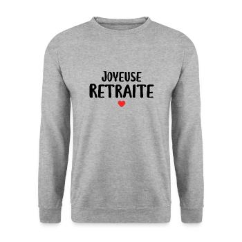 Joyeuse Retraite - Bonne Retraite - Retraite - Sweat-shirt Unisexe - gris chiné - Devant - Alina (178cm) & Michal (187cm)