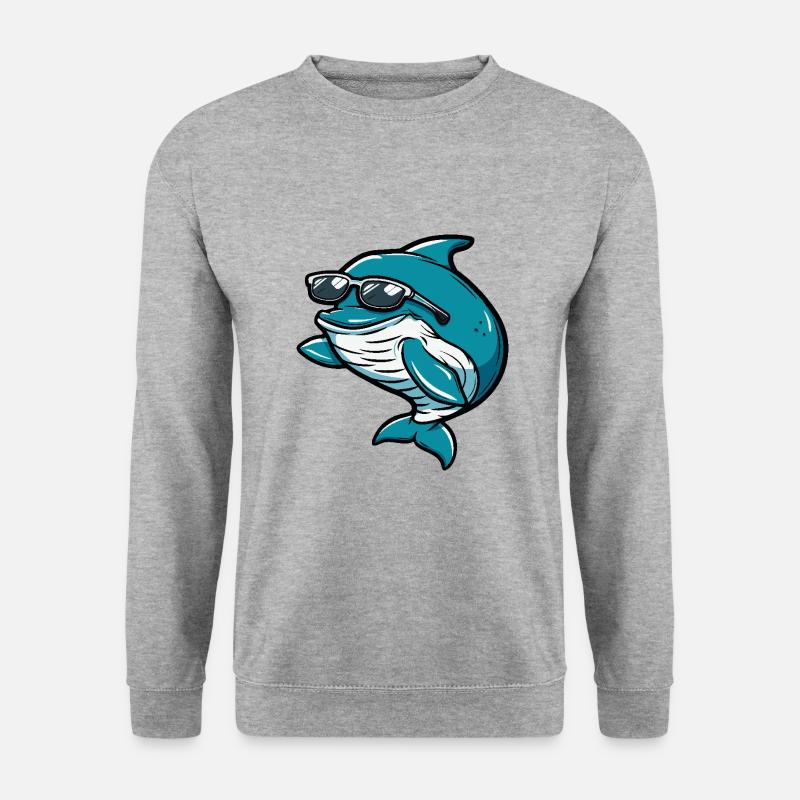 Wal Cool Comic - Unisex Pullover - Weißgrau meliert