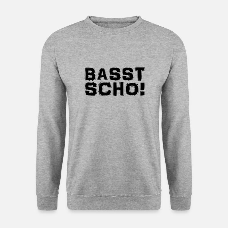 Bayerisch - Dialekt - Spruch - Unisex Pullover - Weißgrau meliert