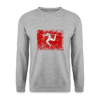 Île de Man Flagge Triskele Drapeau de l’île de Man - Sweat-shirt Unisexe - gris chiné - Devant - Alina (178cm) & Michal (187cm)