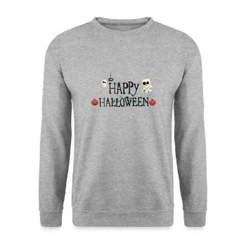 Happy Halloween - Sweat-shirt Unisexe - gris chiné - Devant - Alina (178cm) & Michal (187cm)