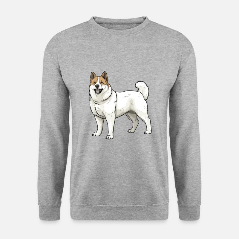 Akita Hund Tier - Unisex Pullover - Weißgrau meliert