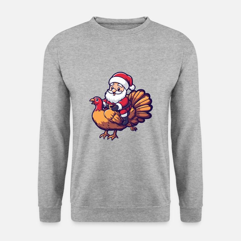 Truthan Weihnachtsmann - Unisex Pullover - Weißgrau meliert