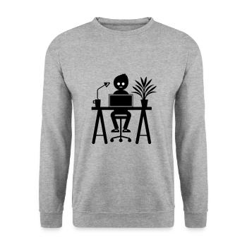 Worker Computer Job Learning - Unisex Sweatshirt - salt & pepper - Front - Alina (178cm) & Michal (187cm)