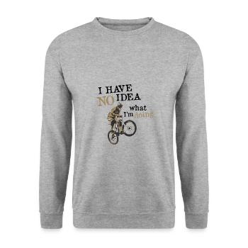 Mountainbike haben keine Ahnung, was ich tue MTB - Unisex Pullover - Weißgrau meliert - Vorne - Alina (178cm) & Michal (187cm)