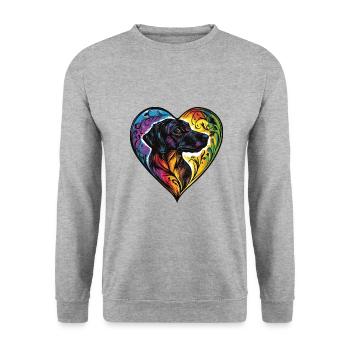 Kangal Chien Coeur Amour - Sweat-shirt Unisexe - gris chiné - Devant - Alina (178cm) & Michal (187cm)