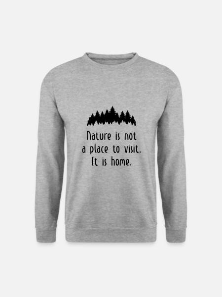 Nature Quote - Wandern - Unisex Pullover - Weißgrau meliert
