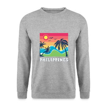 Philippines Filipino Vintage Mabuhay I Cadeau - Sweat-shirt Unisexe - gris chiné - Devant - Alina (178cm) & Michal (187cm)