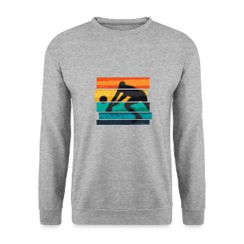 Volleyball silhouette retro vintage - Unisex Sweatshirt - salt & pepper - Front - Alina (178cm) & Michal (187cm)