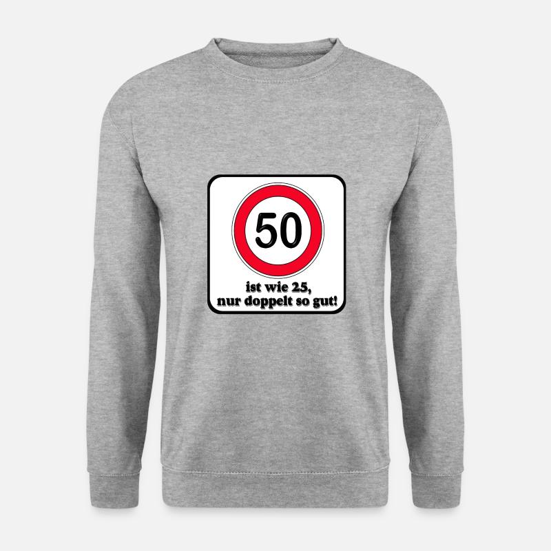 50. Geburtstag , doppelt so gut (25) - Unisex Pullover - Weißgrau meliert