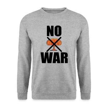 Peace No War No War - Unisex Sweatshirt - salt & pepper - Front - Alina (178cm) & Michal (187cm)