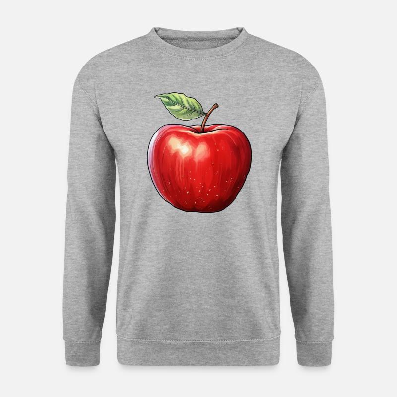 Apfel - Unisex Pullover - Weißgrau meliert