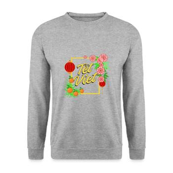 Vietnamien Nouvel An Vietnam Viet I Cadeau - Sweat-shirt Unisexe - gris chiné - Devant - Alina (178cm) & Michal (187cm)