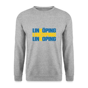 Linköping Sweden Flag - Unisex Sweatshirt - salt & pepper - Front - Alina (178cm) & Michal (187cm)