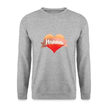 Hanna Herz Cher ami Valentin Saint-Valentin Saint-Valentin - Sweat-shirt Unisexe - gris chiné - Devant - Alina (178cm) & Michal (187cm)