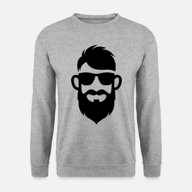 Face beard symbol - Unisex Sweatshirt - salt & pepper