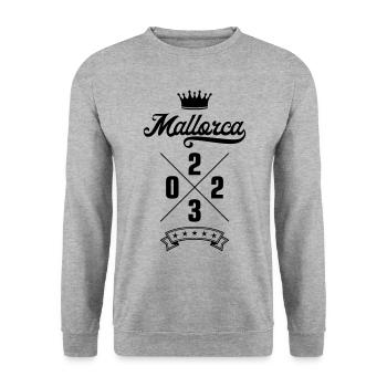 Mallorca 2023 - Unisex Pullover - Weißgrau meliert - Vorne - Alina (178cm) & Michal (187cm)