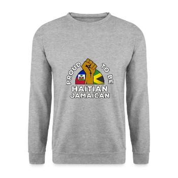 Haiti Haitian Jamaica Combination I Gift - Unisex Sweatshirt - salt & pepper - Front - Alina (178cm) & Michal (187cm)