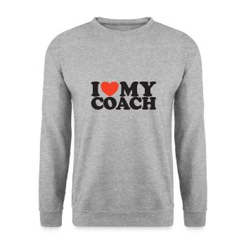 J’aime ma chemise Coach Heart - Sweat-shirt Unisexe - gris chiné - Devant - Alina (178cm) & Michal (187cm)