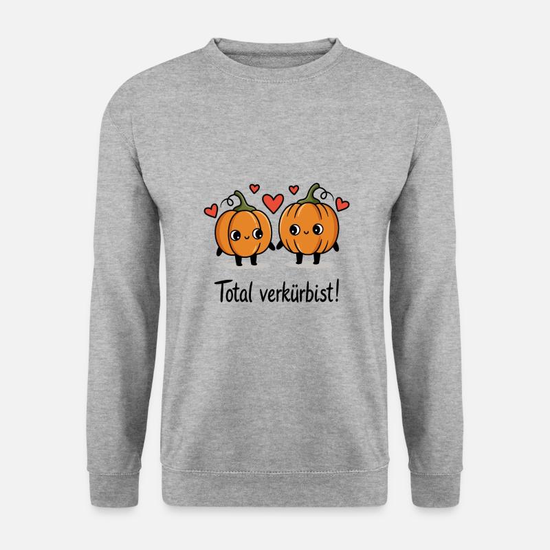Kürbis Liebe - Unisex Pullover - Weißgrau meliert