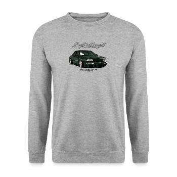 Built not bought - Cult Car Clothing - Unisex Sweatshirt - salt & pepper - Front - Alina (178cm) & Michal (187cm)