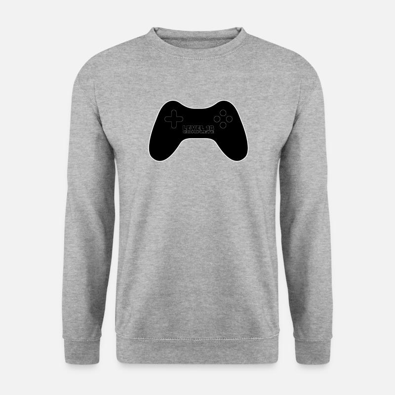 Level 18 abgeschlossen - Unisex Pullover - Weißgrau meliert