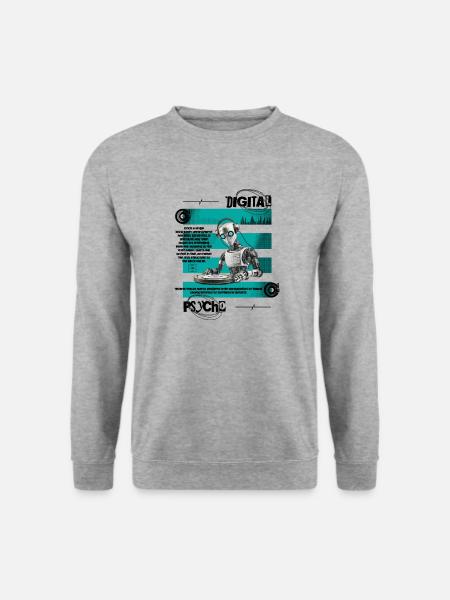 DIGITAL PSYCHO - Unisex Pullover - Weißgrau meliert