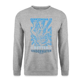 Diving Scuba Instructor Holiday Summer Gift - Unisex Sweatshirt - salt & pepper - Front - Alina (178cm) & Michal (187cm)