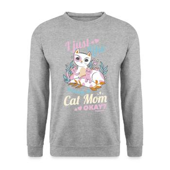 beste Katzenmama Katzendame Katzenbesitzer Geschen - Unisex Pullover - Weißgrau meliert - Vorne - Alina (178cm) & Michal (187cm)